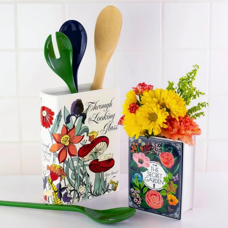 Vase En Céramique En Forme De Livre Vert – Déco Inspirée Des Contes Pour étagère Ou Bureau